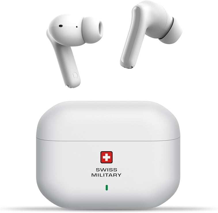 Swiss Military Delta AI ANC True Wireless Earbuds – White