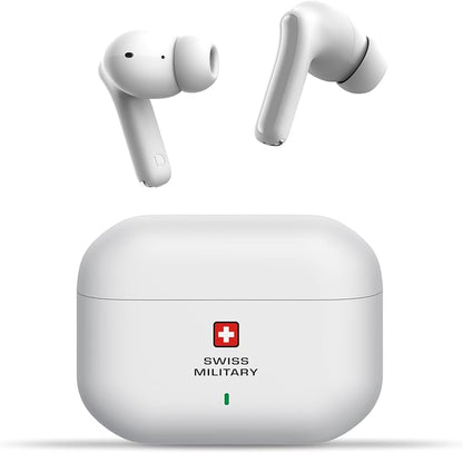 Swiss Military Delta AI ANC True Wireless Earbuds – White
