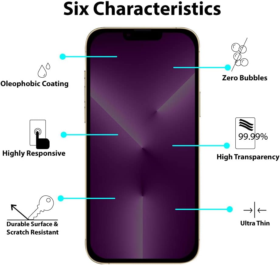 PROTECT  iPhone 13 Pro Max Privacy Screen Protector,  9D Tempered Glass, Anti Scratch, Matte , Black, PIP13PMTGM