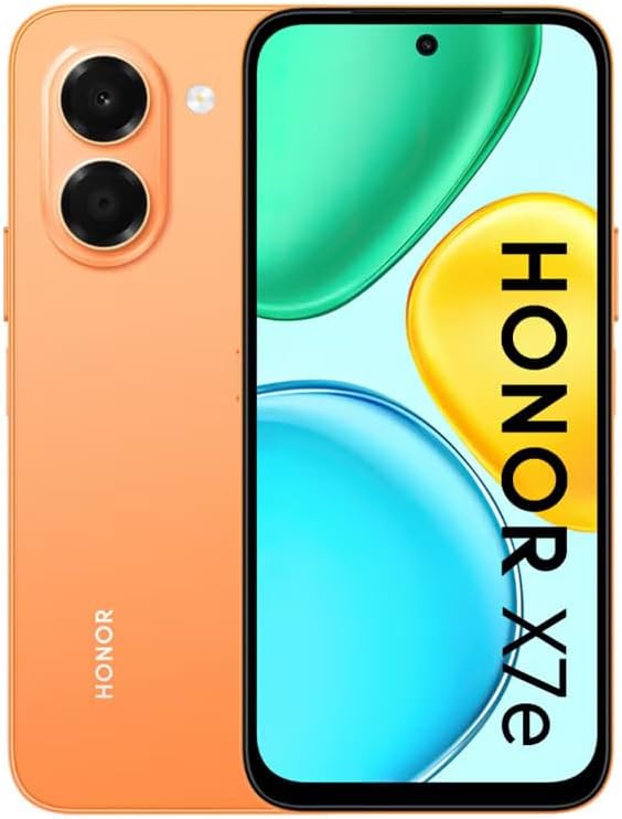 Honor X7E 4G — 6GB / 256GB, 7500mAh 45W, 50MP AI Camera, 120Hz 1010nit, Stereo Speakers, IP64 (Sunrise Orange)