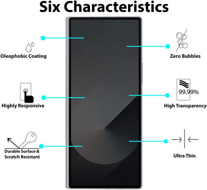 PROTECT  Samsung Z FOLD 6 Privacy Screen Protector,  9D Tempered Glass, Anti Scratch, Matte , Black, PZFLD6