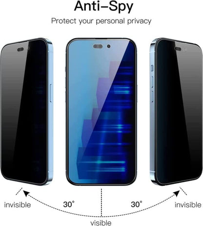 PROTECT  iPhone 15 Pro Privacy Screen Protector,  9D Tempered Glass, Anti Scratch, Matte , Black, PIP15P