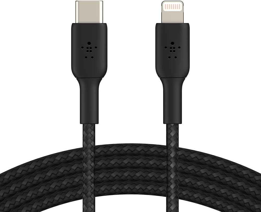 Belkin Braided Lightning to USB-C Cable 2M – Fast Charging Cable – Black