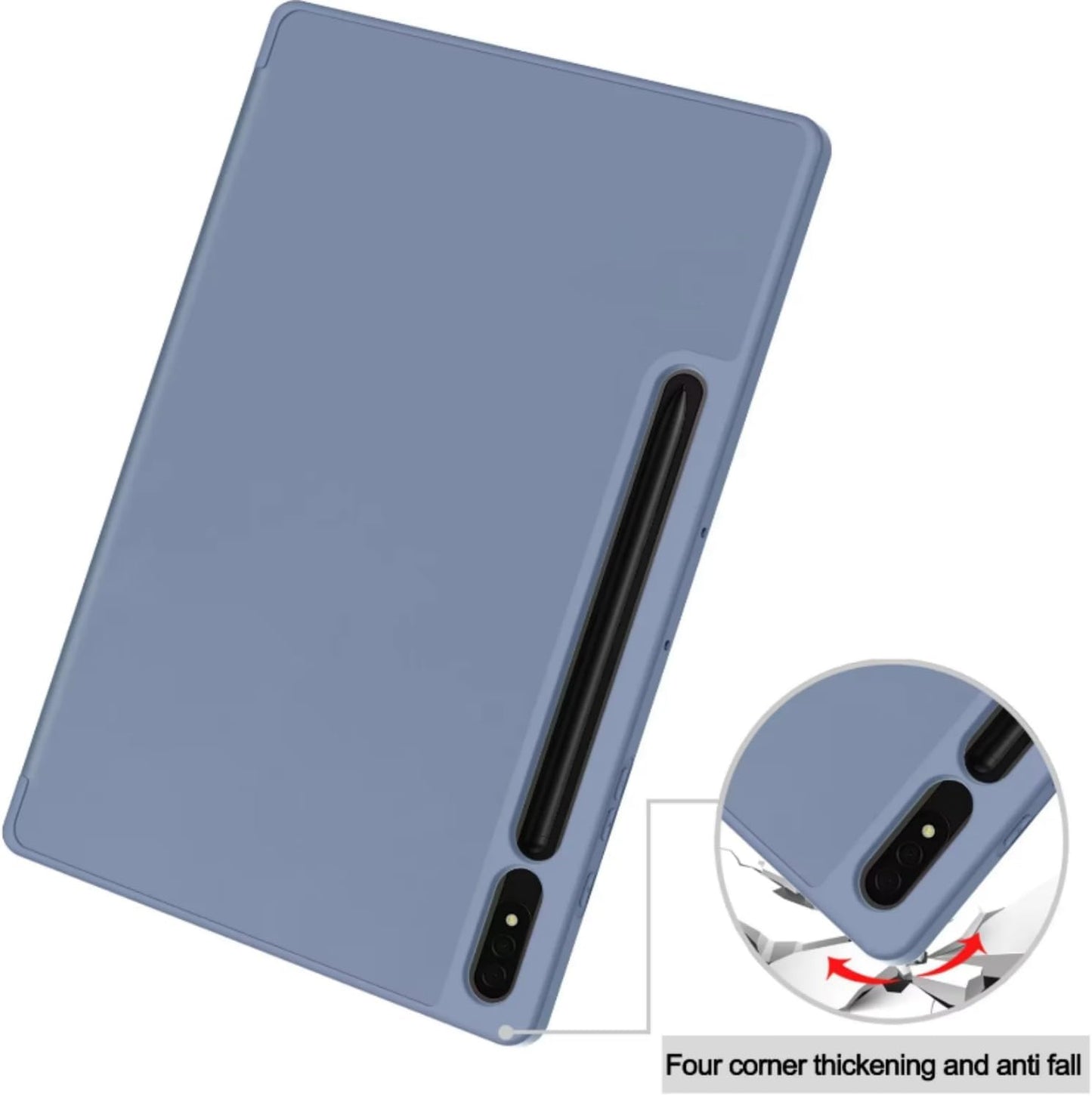 PROTECT  Samsung Tab S10 Ultra Protective Tablet Cover, Silcon, Trifold Stand , Auto Wakeup Sleep, Pen Slot, Blue, PSTS10UBLU