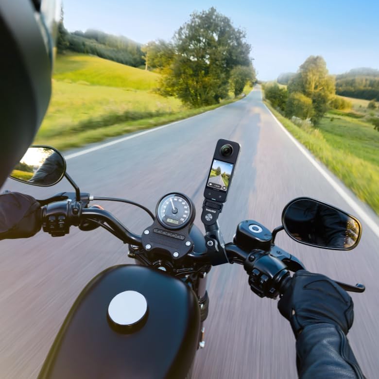 Insta360 Motorcycle Kit with Heavy Duty Clamp Mount & Flexible Adhesive Mount