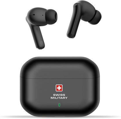 Swiss Military Delta AI ANC True Wireless Earbuds – Black