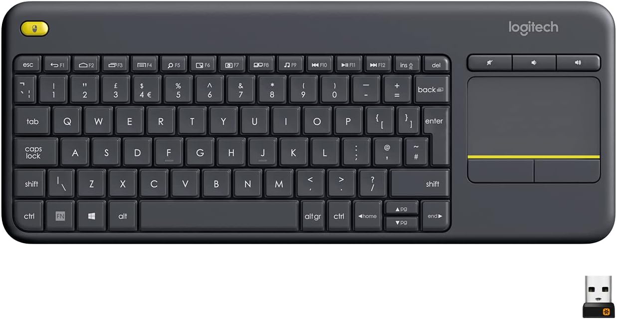 Logitech K400 Plus Wireless Touch Keyboard Arabic Black