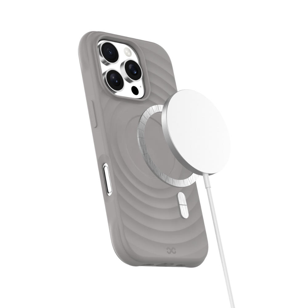 Infinyty Quiver Ripple Silicone Case iPhone 16 Pro, Sand