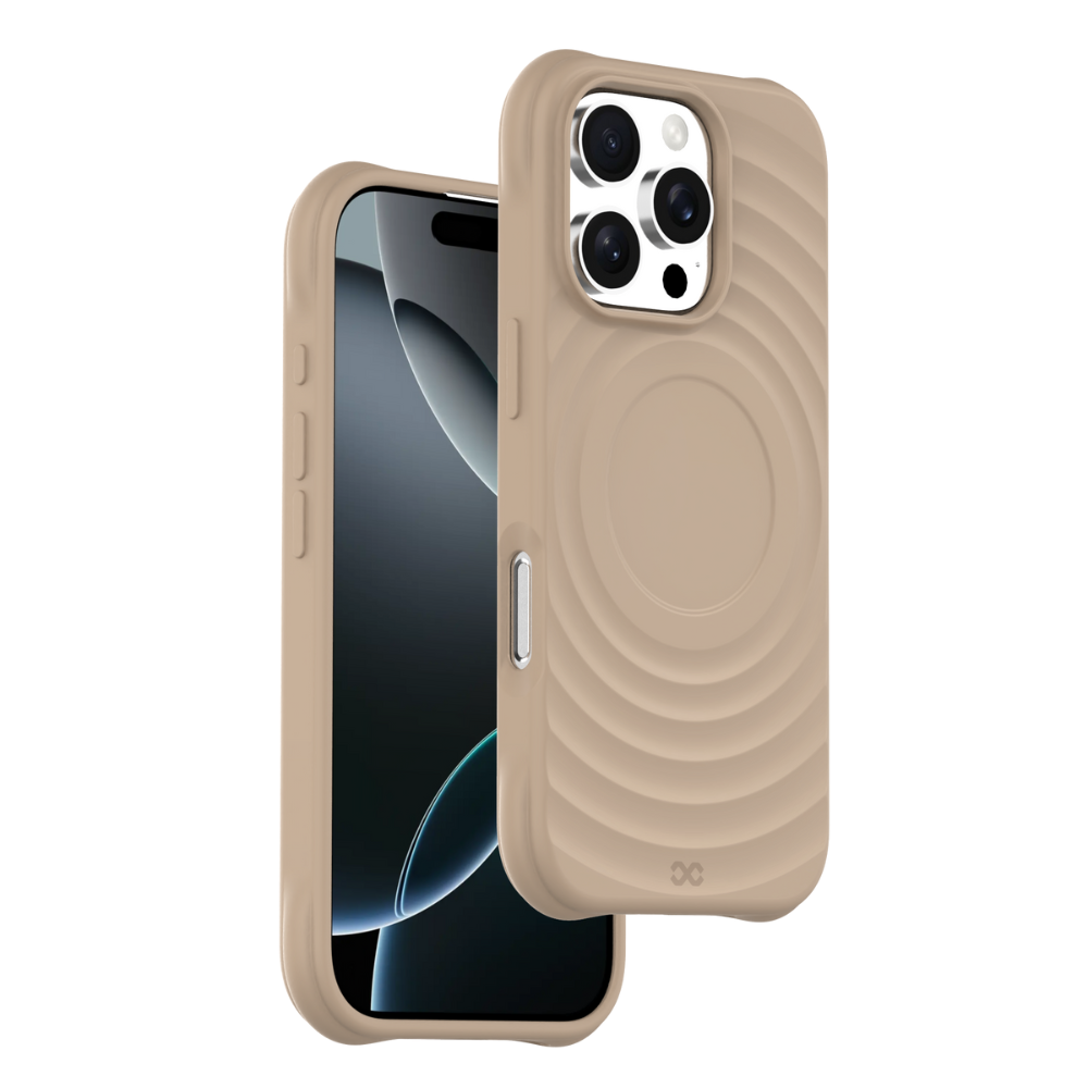 Infinyty Quiver Ripple Silicone Case iPhone 16 Pro Max, Sand