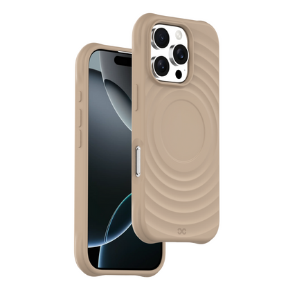 Infinyty Quiver Ripple Silicone Case iPhone 16 Pro Max, Sand
