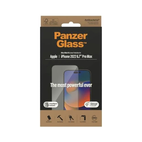 Panzer Ultra Wide Fit Screen Protector for Apple iPhone 14 Pro Max with Applicator Clear