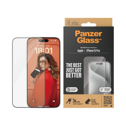 PanzerGlass Ultra-Wide Fit Screen Protector For Iphone 15 Pro Clear