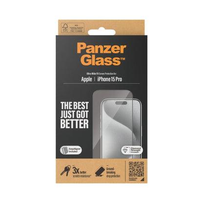 PanzerGlass Ultra-Wide Fit Screen Protector For Iphone 15 Pro Clear