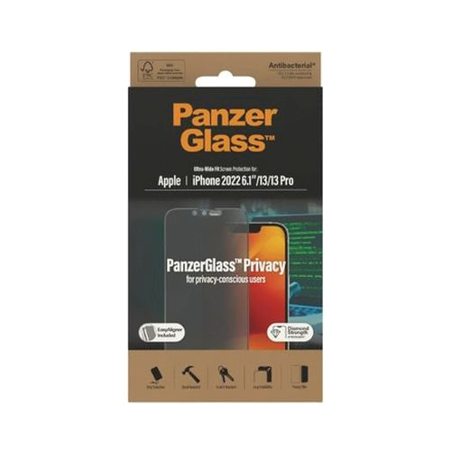 Panzer Privacy Screen Protector for Apple iPhone 14 with Applicator Black