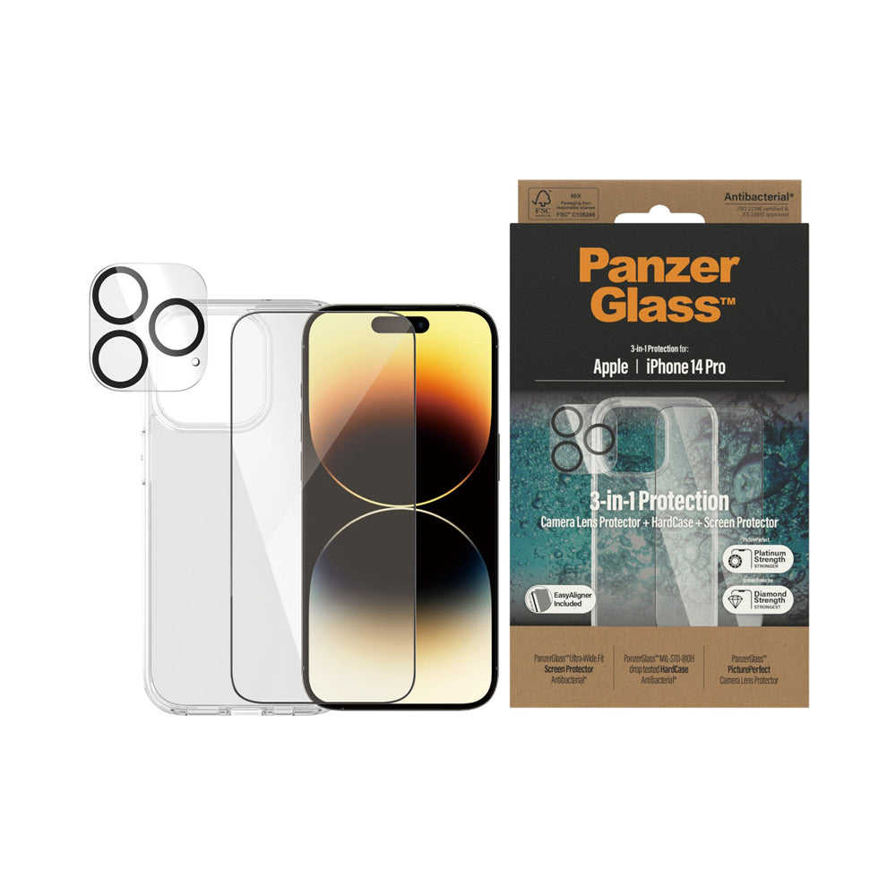 Panzer 3-in-one Protector Package for Apple iPhone 14 Pro Clear