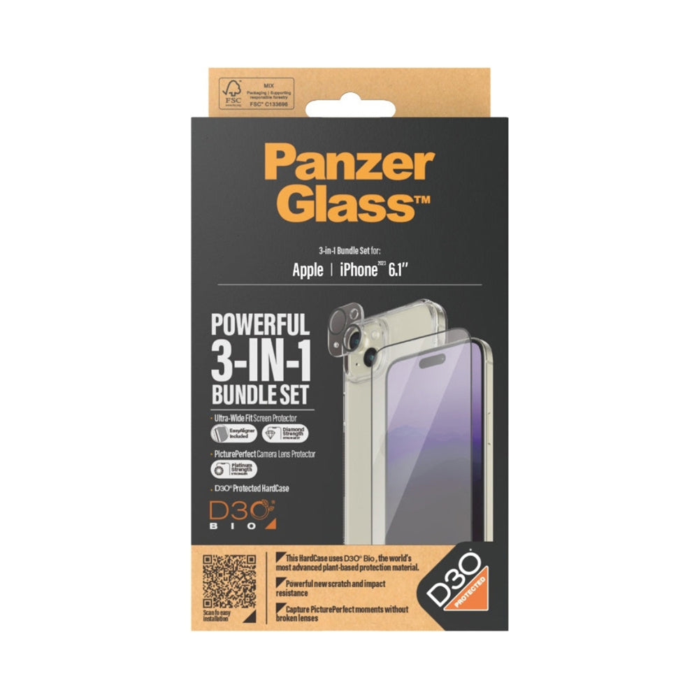 PanzerGlass 3-in-1 Protection Pack Apple iPhone 15 Clear