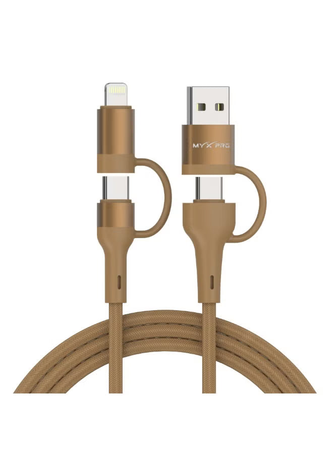 MYX PRO TURBO 4-IN-1 DATA CABLE (1.2M) GLD
