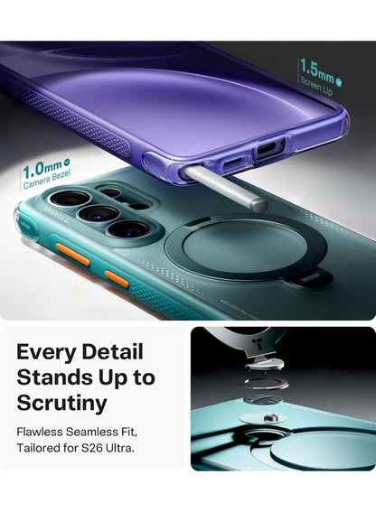 TORRAS Ostand Spin Air Case for Samsung Galaxy S26 - Glacier Green