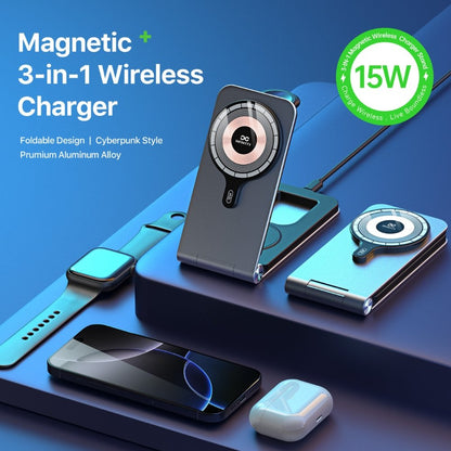 Infinyty MagIQ Hub 3-in-1 Magnetic Wireless Charger, Grey
