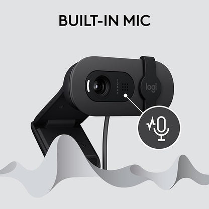 Logitech Brio 100 Full HD 1080p Webcam for Meetings and Streaming, Graphite