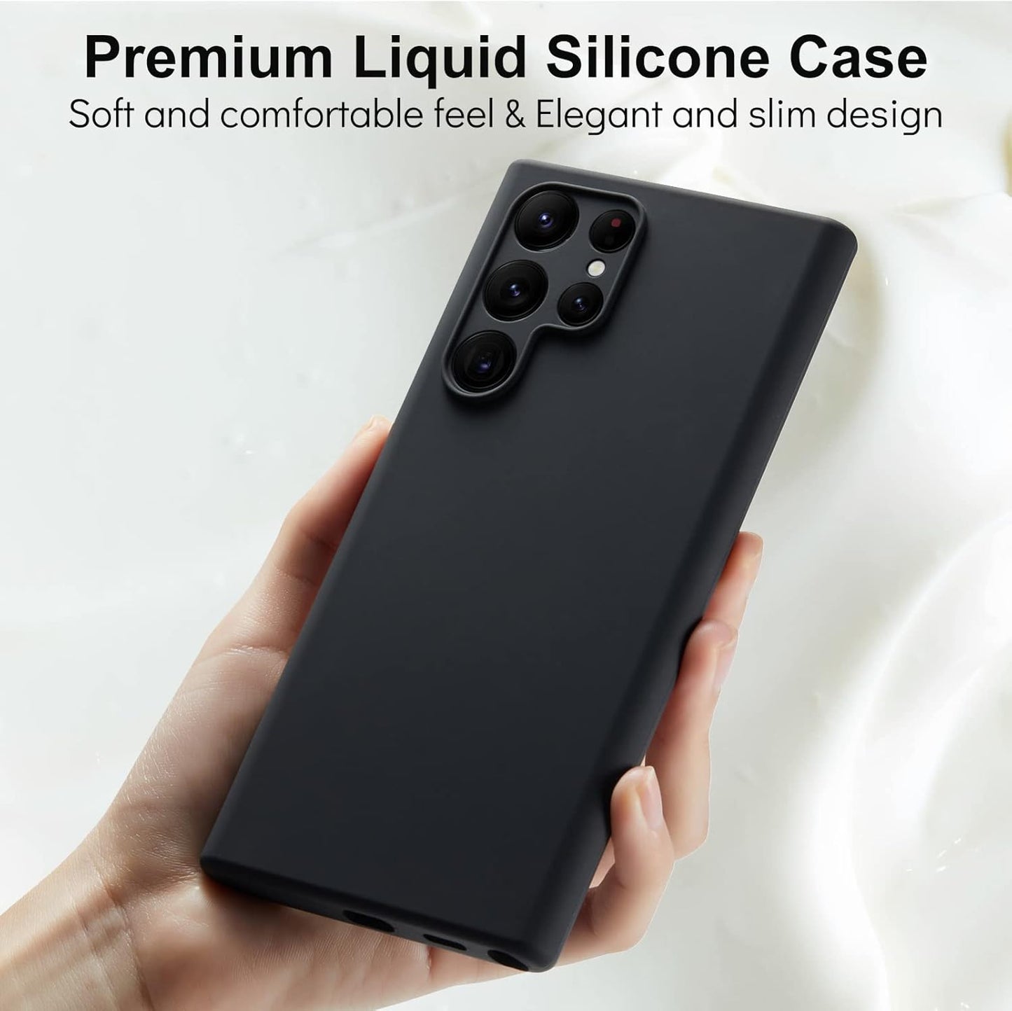 PROTECT  Samsung S24 Ultra Silicon Phone Case, Magnetic, Bundle, Screen Protector included, Protective, Anti Scratch, Black, SMS24UBLK