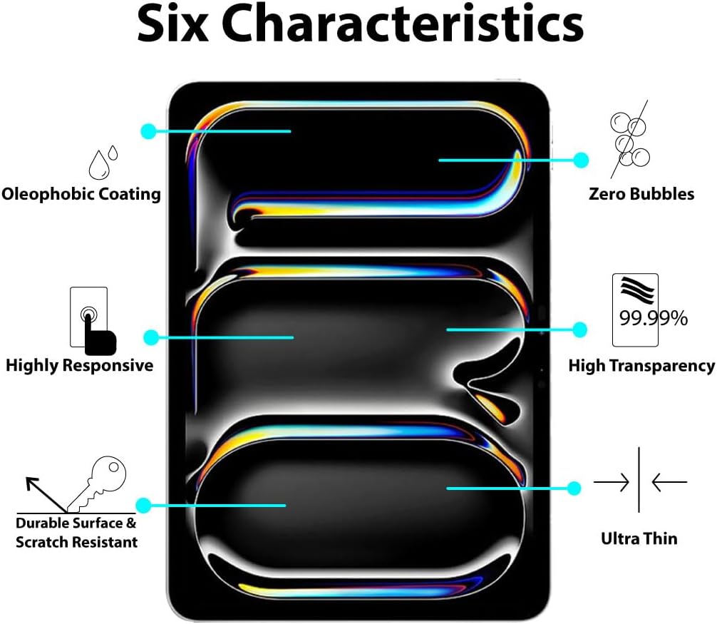 PROTECT  ipad Pro 13 inch 2024 Sapphire Crystal Screen Protector, Protective, Anti Scratch, Tempered Glass, Clear, SCIPAD13S