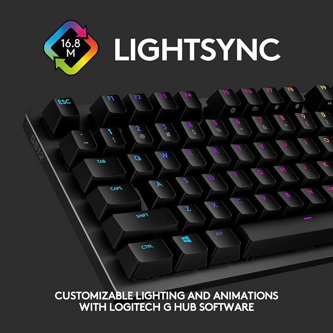 Logitech RGB Lightning Mechanical Gaming Keyboard, G512, Black