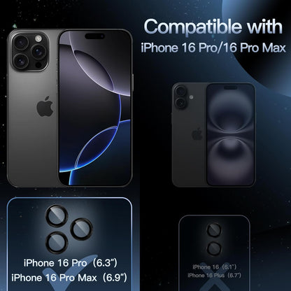 PROTECT  iPhone 16 Pro Xzoom Lens Protector, Sapphire Glass, Alloy Material, Ultra Clear, Premium Finish, Black, XIP16PBLK