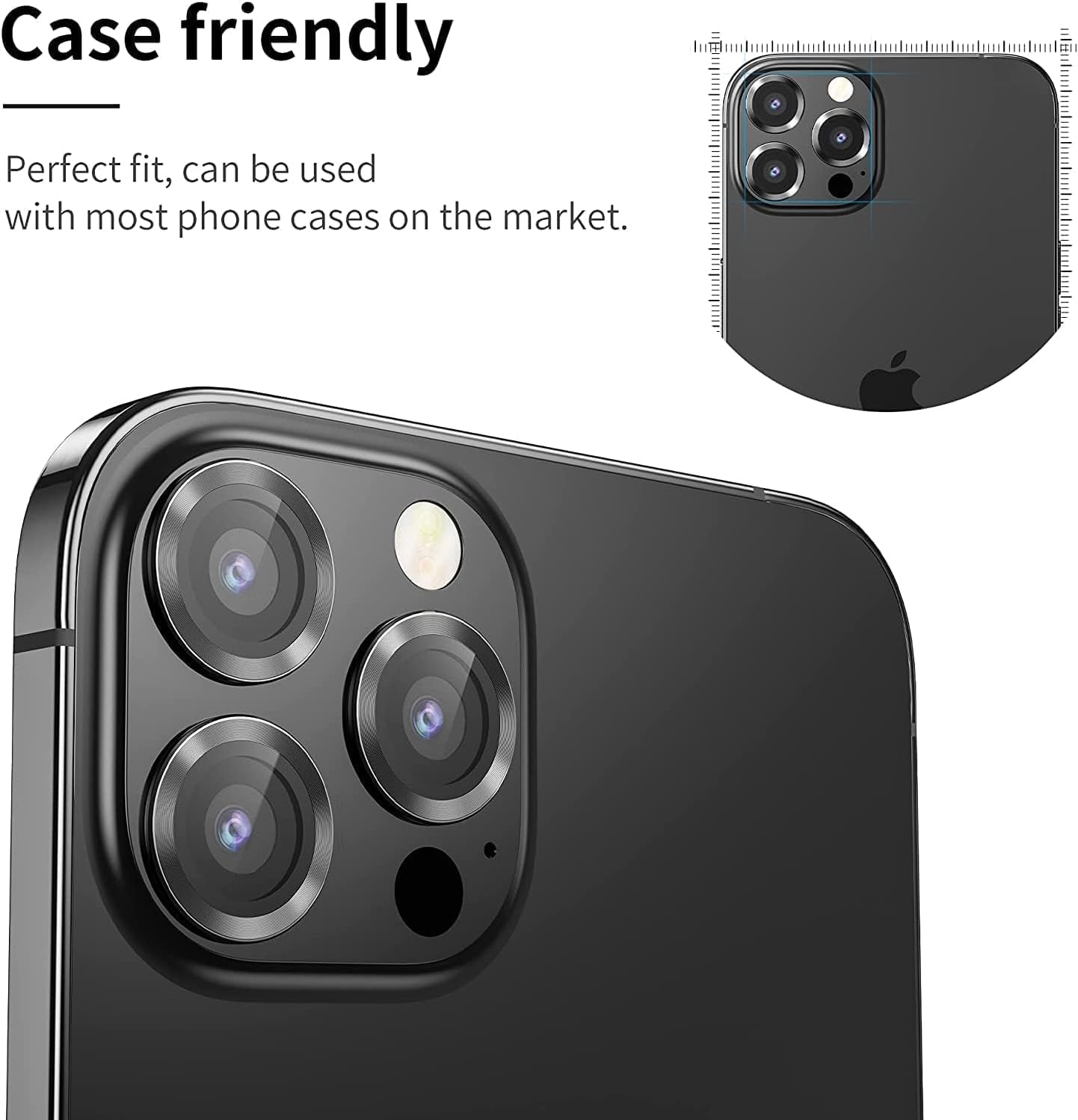PROTECT  iPhone 15 Pro Xzoom Lens Protector, Sapphire Glass, Alloy Material, Ultra Clear, Premium Finish, Black, XIP15PBLK