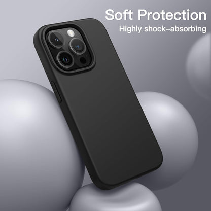 PROTECT  iPhone 15 Pro Silicon Phone Case, Magsafe, Protective, Anti Scratch, Black, SMIP15PBLK