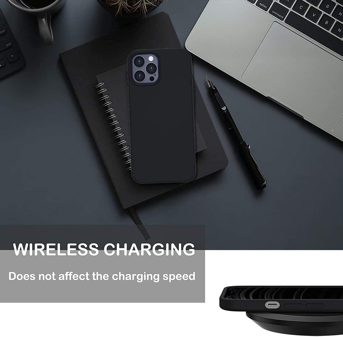 PROTECT  iPhone 12 Pro Max Straw Phone Case, Biodgradable, Black, SIP12PMB