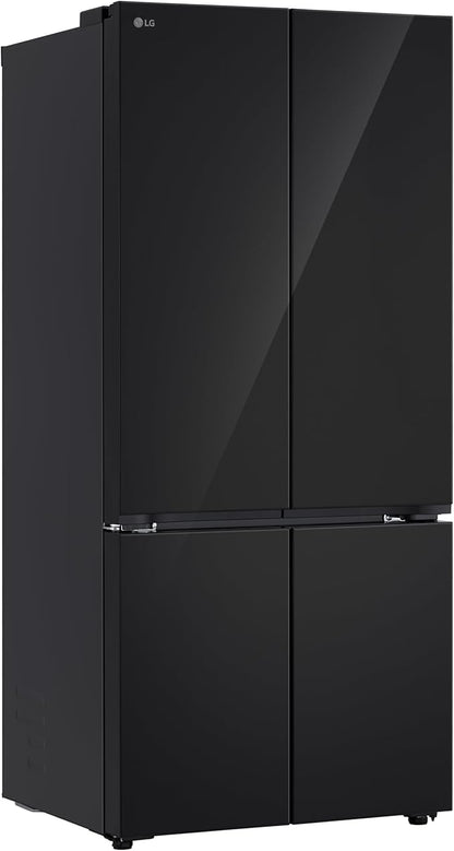 LG Side by Side Refrigerator 611L Door-in-Door with Instaview, Black Glass GR-B30FFGPB