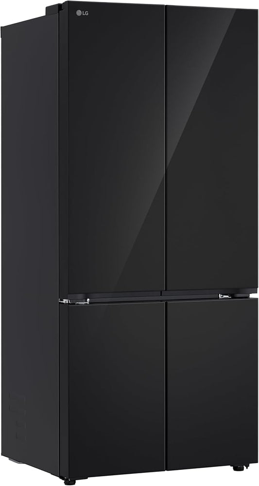 LG Side by Side Refrigerator 611L Door-in-Door with Instaview, Black Glass GR-B30FFGPB