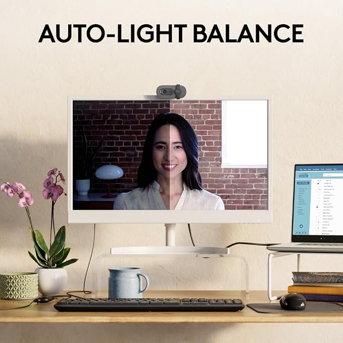 Logitech Brio 100 Full HD 1080p Webcam for Meetings and Streaming, Graphite