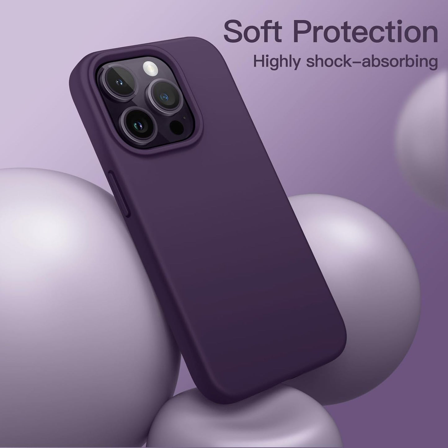 PROTECT  iphone 14 Plus Silicon Phone Case, Magsafe, Bundle, Screen Protector included, Protective, Anti Scratch, Purble, SMIP14PPUR