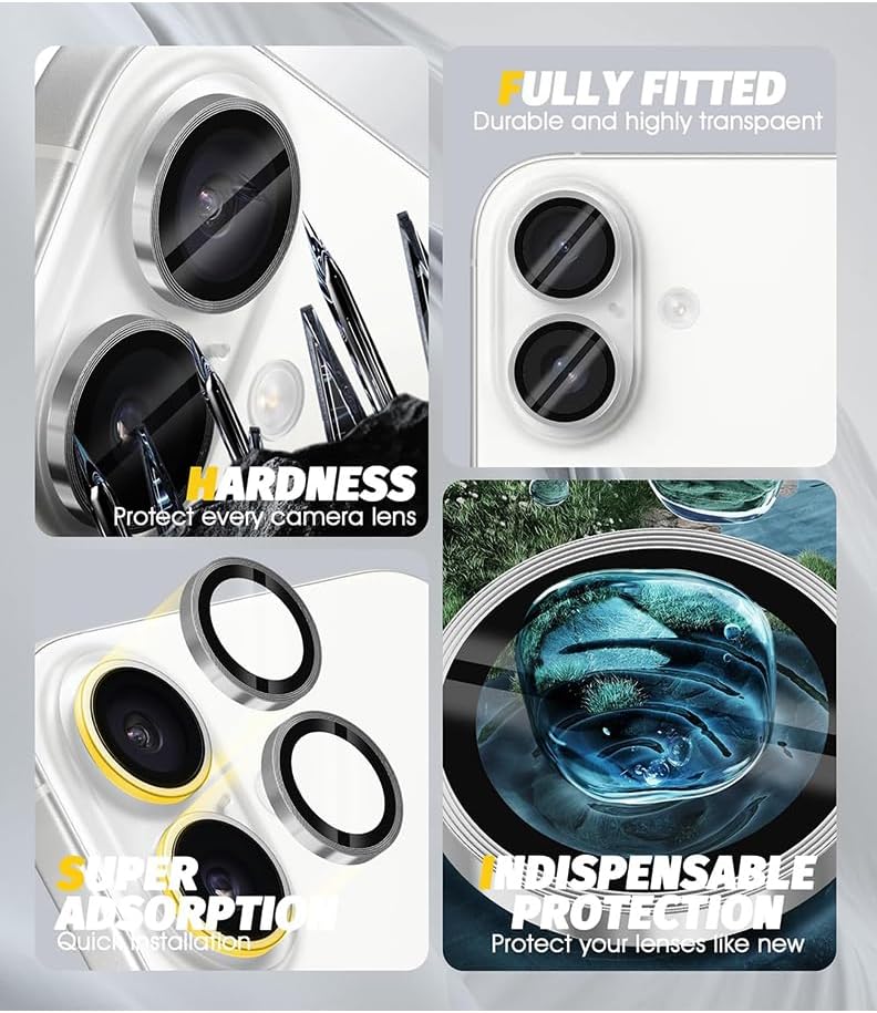 PROTECT  iPhone 16 Xzoom Lens Protector, Sapphire Glass, Alloy Material, Ultra Clear, Premium Finish, Clear, XIP16SLV