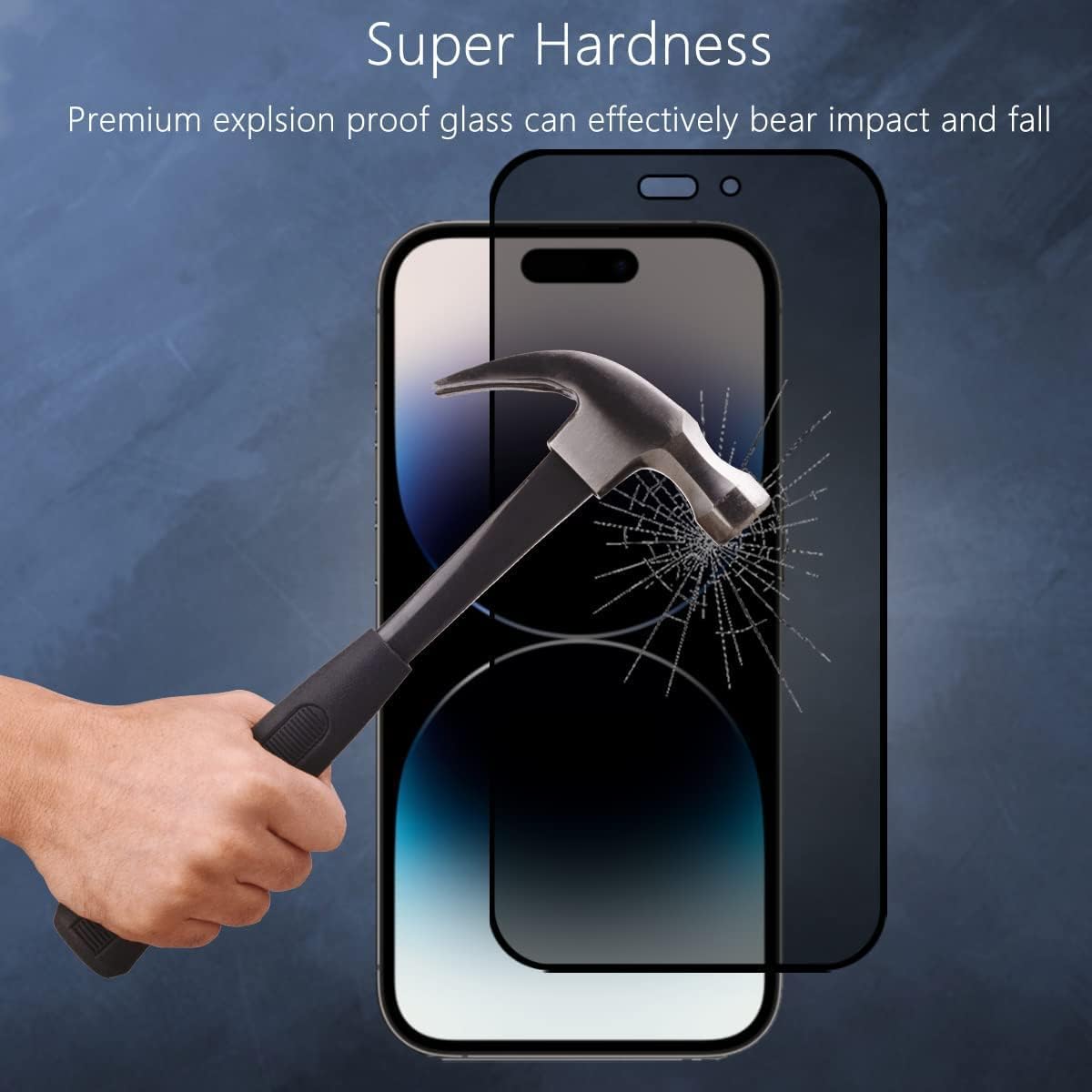PROTECT  iPhone 15 Pro Privacy Screen Protector,  9D Tempered Glass, Anti Scratch, Matte , Black, PIP15P