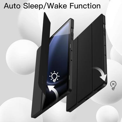 PROTECT  Samsung Tab S10 Plus Protective Tablet Cover, Silcon, Trifold Stand , Auto Wakeup Sleep, Pen Slot, Black, PSTS10PBLK