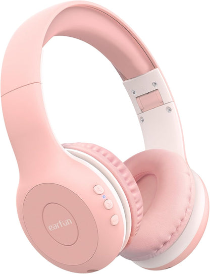 EarFun K2 Kids Bluetooth Headphones, Kids Headphones with Volume Limited, 40H Playtime, Bluetooth 5.0 Headphones with Mic, Stereo Sound, Foldable Over-Ear Headphones for Kids/School/Travel/iPad/Tablet