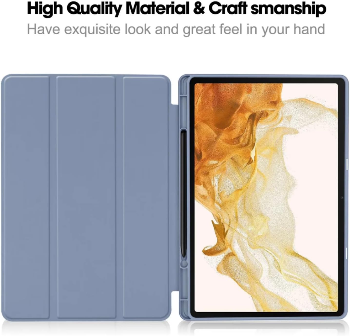 PROTECT  Samsung Tab S10 Ultra Protective Tablet Cover, Silcon, Trifold Stand , Auto Wakeup Sleep, Pen Slot, Blue, PSTS10UBLU