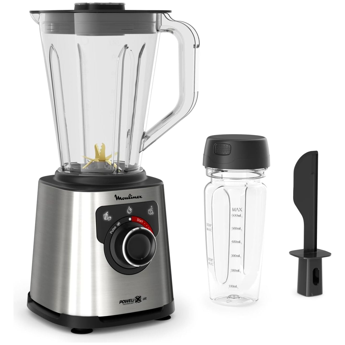 MOULINEX Blender | PerfectMix |High Speed 2 L Blender Smoothie Maker | Mixer | 1200 W | 4 Auto Programs | Light and Unbreakable Jar | Powerful Blending | 600 ml bottle | LM88HD27