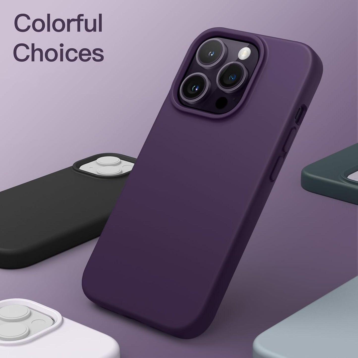 PROTECT  iphone 14 Plus Silicon Phone Case, Magsafe, Bundle, Screen Protector included, Protective, Anti Scratch, Purble, SMIP14PPUR