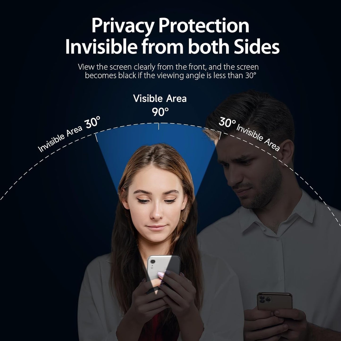 PROTECT  iPhone 16 Pro Privacy Screen Protector,  9D Tempered Glass, Anti Scratch, Matte , Black, PIP16P