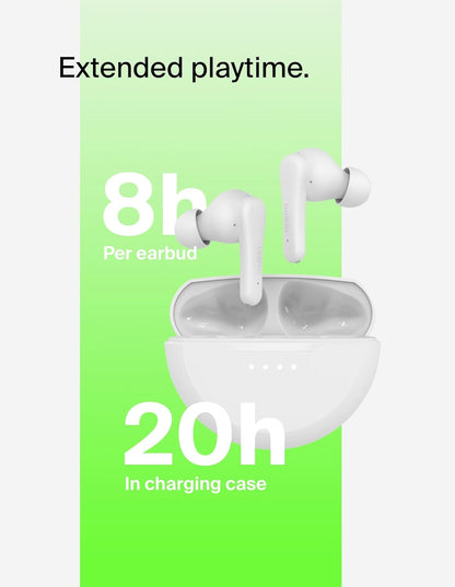 Belkin SoundForm Rhythm True Wireless Bluetooth Earbuds – White