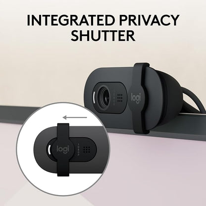 Logitech Brio 100 Full HD 1080p Webcam for Meetings and Streaming, Graphite