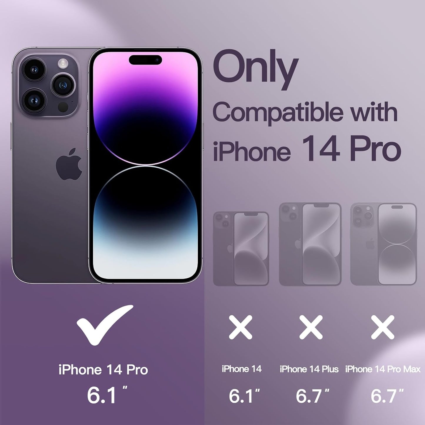 PROTECT  iphone 14 Plus Silicon Phone Case, Magsafe, Bundle, Screen Protector included, Protective, Anti Scratch, Purble, SMIP14PPUR