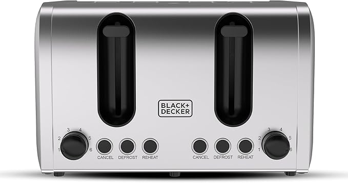 Black + Decker 4-Slice Toaster 2100W, ET444-B5
