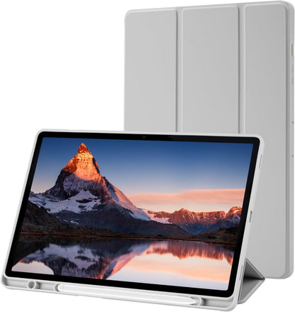 PROTECT  Samsung Tab S10 Plus Protective Tablet Cover, Silcon, Trifold Stand , Auto Wakeup Sleep, Pen Slot, Grey, PSTS10PGRY