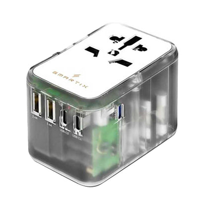 Smartix Premium GaN 65W International Travel Adaptor Transparent