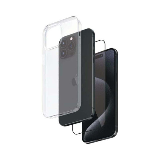 Smartix Tempered Glass + Case iPhone 15 Pro Max Clear